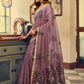 Rajwada Mauve Cotton Blend Solid Saree For Women