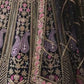 Rajwada Black Silk Blend Embellished Semi Stitched Lehenga For Women