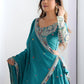 Rajwada Blue Silk Blend Embroidered Semi-Stitched lehenga For Women