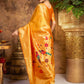 Rajwada Orange Silk Blend Woven Pithani Saree For Women