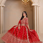 Rajwada Red Art Silk Embroidered Semi-Stitched lehenga For Women