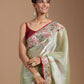 Rajwada Pastel Green Organza Embroidered Solid Saree For Women