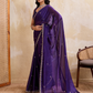 Rajwada Purple Silk Blend Embroidered Saree For Women