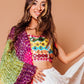 Rajwada White Georgette Printed Semi-Stitched lehenga For Women