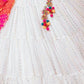 Rajwada White Georgette Printed Semi-Stitched lehenga For Women