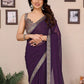Rajwada Wine Georgette Embroidered Saree For Women