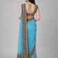 Blue Net Embellished Saree