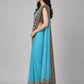 Blue Net Embellished Saree