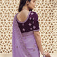 Rajwada Lavender Georgette Embroidered Elegant Saree For Women