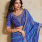Rajwada Blue Georgette Printed Saree For Women