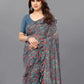 Rajwada Multicolor Georgette Printed And Ruffle Saree For Women