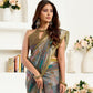 Rajwada Multicolour Cotton Linen Zari Work Saree For Women
