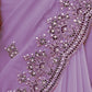 Rajwada Lavender Georgette Embroidered Elegant Saree For Women