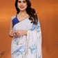 Rajwada White Georgette Printed Saree For Women