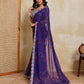 Rajwada Purple Georgette Printed Saree For Women