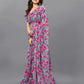 Rajwada Multicolor Georgette Printed And Ruffle Saree For Women