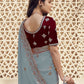 Rajwada Teal Georgette Embroidered Elegant Saree For Women