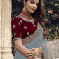 Rajwada Teal Georgette Embroidered Elegant Saree For Women