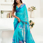 Rajwada Sky Blue Cotton Linen Zari Work Saree For Women