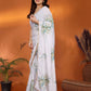 Rajwada White Georgette Embroidered Saree For Women