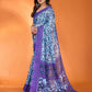 Rajwada Violet Silk Blend Printed Saree For Women