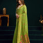 Rajwada Light Green Cotton Blend Printed Saree For Women