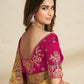 Rajwada Yellow Satin Embroidered Saree For Women