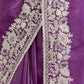 Rajwada Purple Crush Embellished Saree For Women