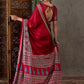 Rajwada Maroon Silk Blend Printed Elegant Saree For Women