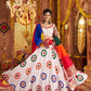Rajwada White Viscose Cotton Embroidered Semi-Stitched lehenga With Stunning Tassels For Women