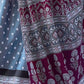 Rajwada Grey  Satin Printed Saree With Unstitched Blouse For Women