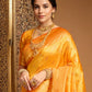 Rajwada Orange Silk Blend Woven Pithani Saree For Women