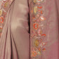 Rajwada Peach Viscose Silk Embroidered Saree For Women
