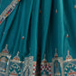 Rajwada Blue Silk Blend Embroidered Semi-Stitched lehenga For Women