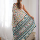 Rajwada Multicolor Chinon Printed Saree With Unstitched Blouse For Women