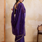 Rajwada Purple Silk Blend Embroidered Saree For Women