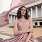 Rajwada Women Mauve Shaded Semi Stitched Gown With Dupatta