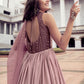Rajwada Women Mauve Shaded Semi Stitched Gown With Dupatta