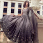 Rajwada Women Blush Voilet Shaded Semi Stitched Gown With Dupatta