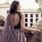 Rajwada Women Blush Voilet Shaded Semi Stitched Gown With Dupatta