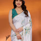 Rajwada White Georgette Embroidered Saree For Women