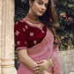 Rajwada Pink Georgette Embroidered Elegant Saree For Women