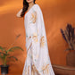 Rajwada White Georgette Printed Saree For Women