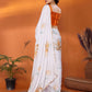 Rajwada White Georgette Printed Saree For Women