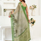 Rajwada Grey Cotton Linen Zari Work Saree For Women