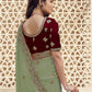 Rajwada Green Georgette Embroidered Elegant Saree For Women