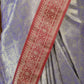 Light Lavender Silk Blend Solid Saree