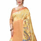 Rajwada Beige Silk Blend Floral Printed Saree For Women
