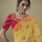 Rajwada Yellow Georgette Embroidered Elegant Saree For Women