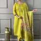 Rajwada Green Viscose chanderi Embroidered Stitched Kurta Set For Women